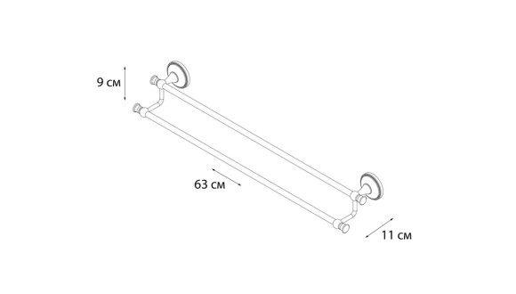 Полотенцедержатель трубчатый двойной Grampus Alfa GR-9502