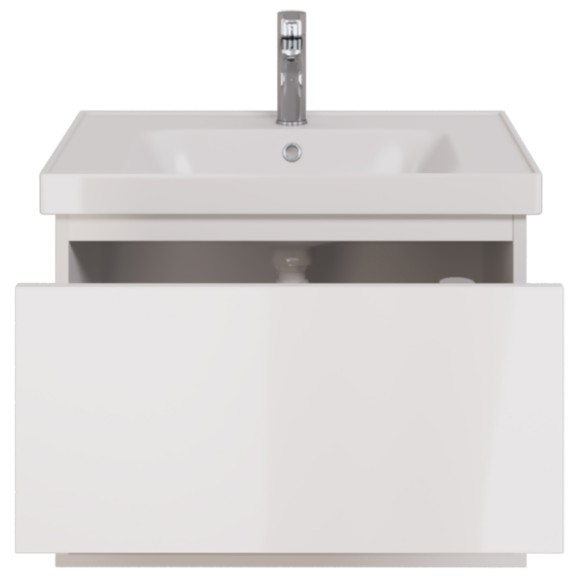 Тумба PERFECTO, 70 см, подвесная, 1 ящик, push-to-open, белый глянец Тумба PERFECTO, 70 см, подвесная, 1 ящик, push-to-open, белый глянец