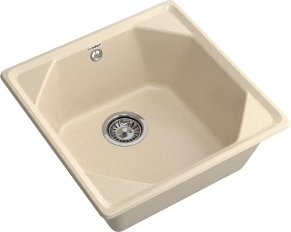 GRANFEST Мойка UNIQUE 500  1-чаша 500*500мм бежевый арт.GF-