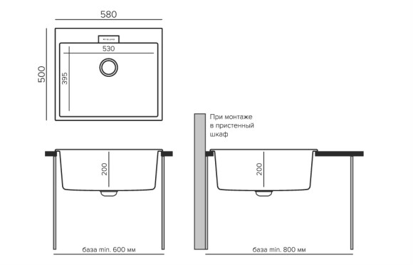 Кухонная мойка TOLERO Loft TL-580 (№001 (Сер. мет))