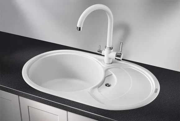 7801, АРКТИК (БЕЛЫЙ)  кухонная мойка, кварц