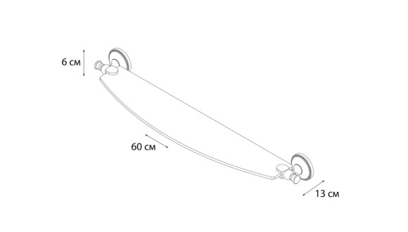 Полка стеклянная Grampus Alfa GR-9503