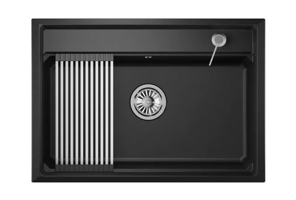 KS-7301, ЧЁРНЫЙ  кухонная мойка, кварц