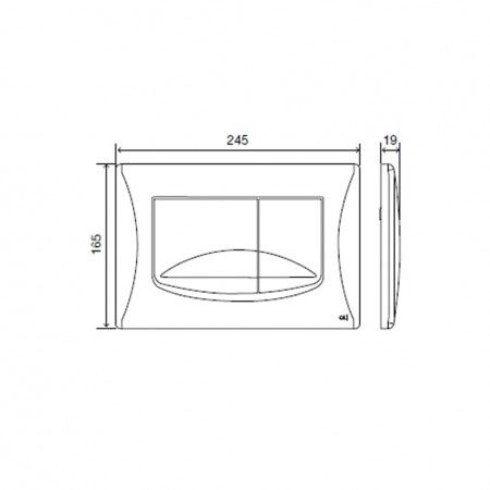 Панель механическая двойная OLI RIVER DUAL, пластик, хром матовый, Oliveira