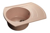GRANFEST Мойка RONDO 650L  1-чаша+крыло 650*500мм светло-розовый арт.GF- GRANFEST Мойка RONDO 650L  1-чаша+крыло 650*500мм светло-розовый арт.GF-