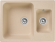 GRANFEST Мойка QUARZ 09  1,5-чаши 620*480мм бежевый арт.GF-Z-