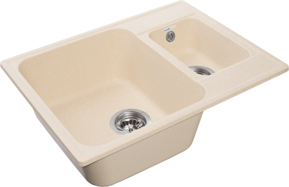 GRANFEST Мойка QUARZ 09  1,5-чаши 620*480мм бежевый арт.GF-Z-
