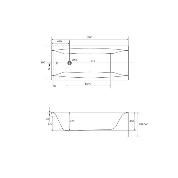 Ванна прямоугольная VIRGO 180x80 с ножками белый Ванна прямоугольная VIRGO 180x80 с ножками белый