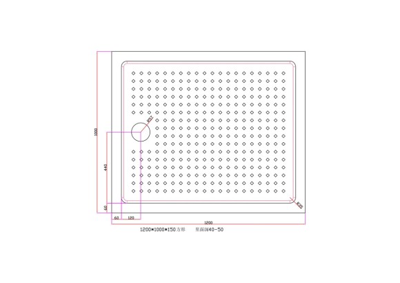 Поддон акриловый ABS13 120х100х15 прямоугольный (с сифоном)
