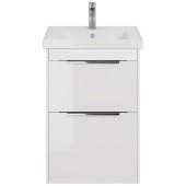 Тумба PRIME, 60 см, подвесная/напольная, 2 ящика, белый глянец