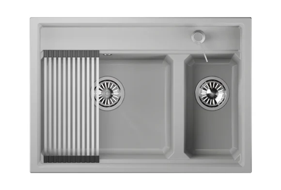KS-7302, АРКТИК (БЕЛЫЙ), кухонная мойка, кварц