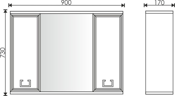 90 Зеркало-шкаф "Ravenna 90"