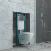 Кнопка смыва EvaGold 05, пластик квадрат серый матовый для инсталляции EvaGold 400 и EvaGold 500 