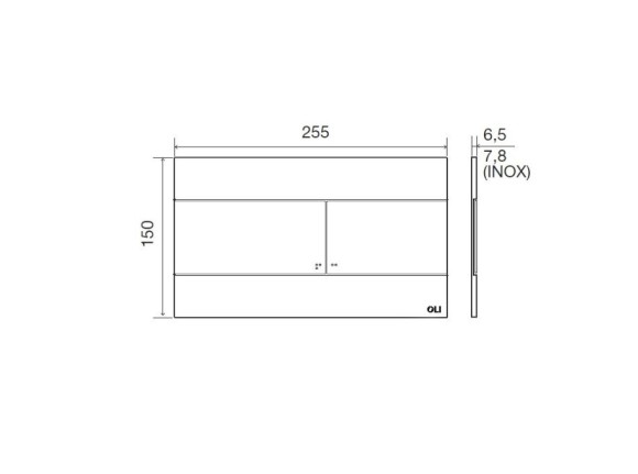 Панель механическая двойная OLI SLIM, пластик, хром глянцевый, Oliveira