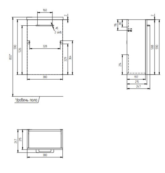 Тумба под раковину подвесная LARA 40 для COMO 40 белый