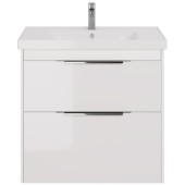 Тумба PRIME, 90 см, подвесная/напольная, 2 ящика, белый глянец