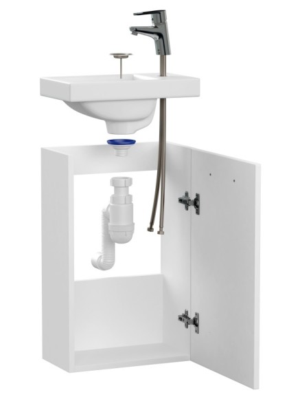 Комплект LARA 40 белая раковина COMO 40 смеситель CARI сифон