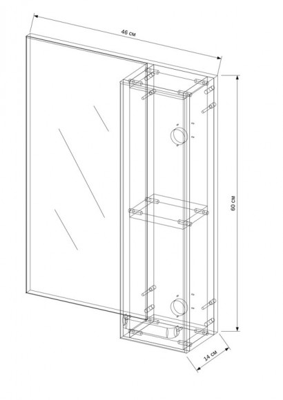 50 Зеркало-шкаф Slim №4 EvaGold