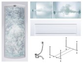 Комплект Акриловая ванна TIMO RITTA1670 160*70*63+Каркас + Слив-перелив+Гидромассаж 6 форсунок+Гидромассаж спины 3 форсунки+Фронтальная панель