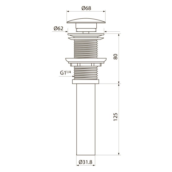 Выпуск Point PN000Z1GM, без перелива, графит
