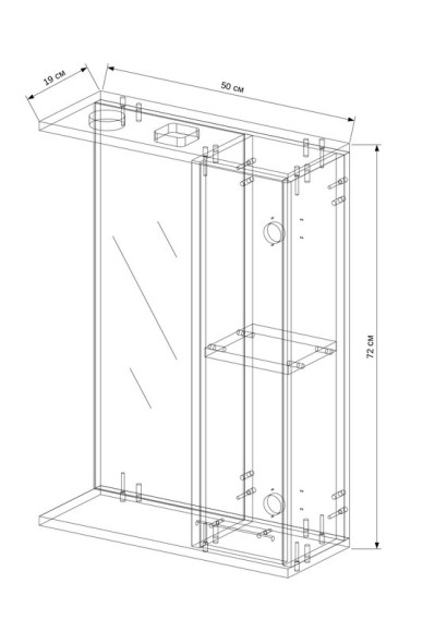 50 Зеркало-шкаф Шимо -50