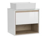 Тумба под раковину подвесная LOUNA 60 со столешницей белый Тумба под раковину подвесная LOUNA 60 со столешницей белый