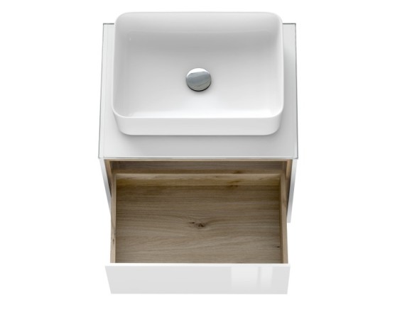 Тумба под раковину подвесная LOUNA 60 со столешницей белый