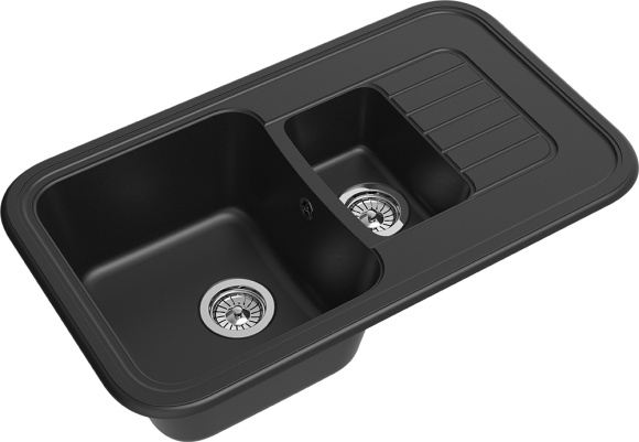 EWIGSTEIN Мойка ANTIK 60KF  1,5-чаши+крыло 860*510мм антрацит арт.EW-