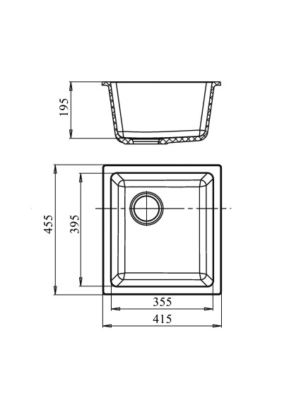 EWIGSTEIN Мойка 3540 подстольный монтаж 1-чаша 420*460мм иней арт.EW-
