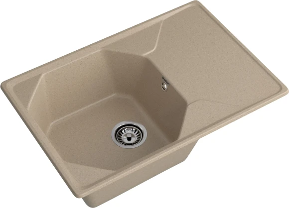 GRANFEST Мойка UNIQUE 740L  1-чаша+крыло 740*500мм песочный арт.GF-