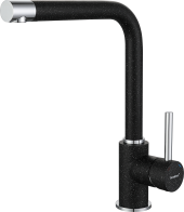 GRANFEST Смеситель для кухни Г-обр. D-35мм черный арт.