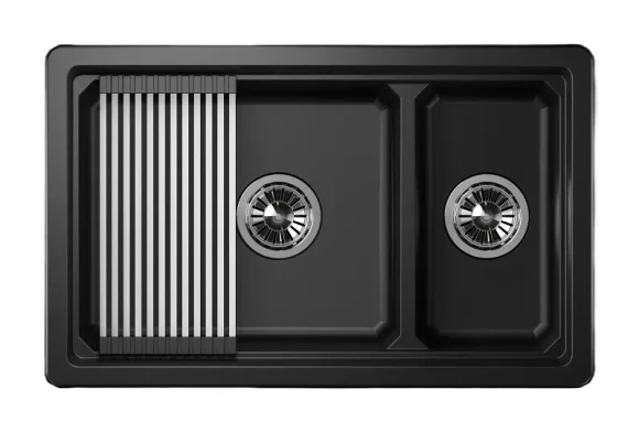 KS-7304U, ЧЁРНЫЙ  кухонная мойка, кварц KS-7304U, ЧЁРНЫЙ  кухонная мойка, кварц