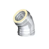 Сэндвич-колено 135 (н/ж.ст.0,5мм+н/ж.ст.) Ф160х250