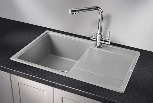 7804, АЛЮМИНИУМ, кухонная мойка, кварц