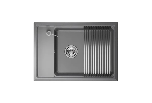 KS-7305, АЛЮМИНИУМ, кухонная мойка, кварц