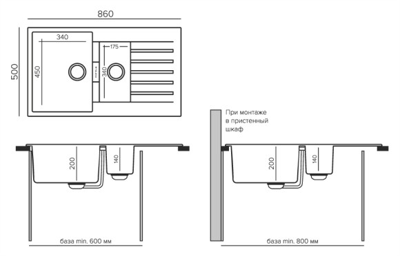 Кухонная мойка TOLERO Loft TL-860 (№102 (Сафари))