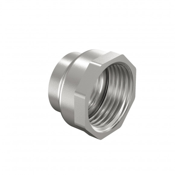 Муфта переходная DN20х15 (3/4"ВР х 1/2"ВР) латунь никель