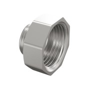 Переход DN25х20 (1"ВР х 3/4"НР) латунь никель Переход DN25х20 (1"ВР х 3/4"НР) латунь никель