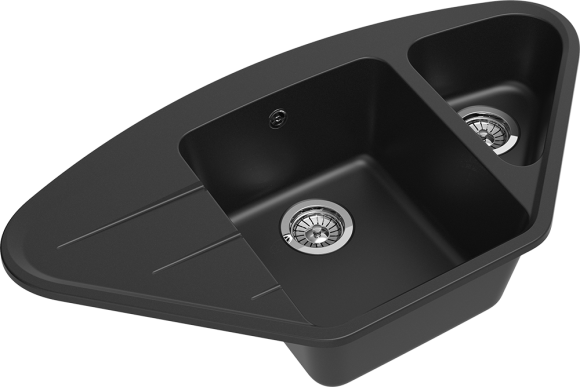 EWIGSTEIN Мойка WINK 80KF  угловая 1,5-чаши+крыло 960*520мм антрацит арт.EW-
