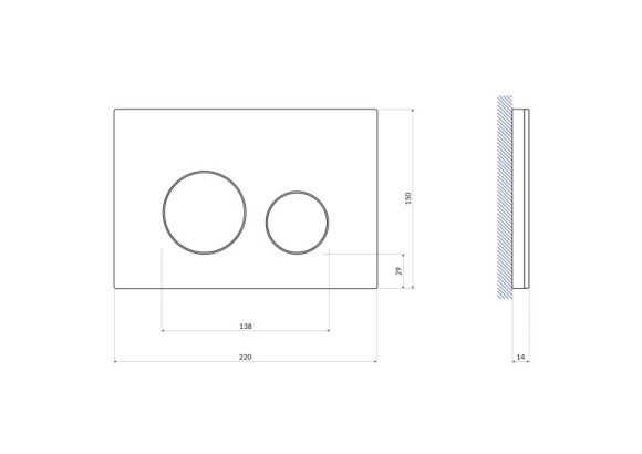 Кнопка TWINS для LINK PRO/VECTOR/LINK/HI-TEC стекло черный