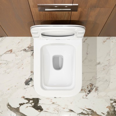 Унитаз подвесной K633 безободковый, сиденье тонкое ДП, крепления 