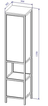 Пенал напольный BOTANIQUE 30 универсальный зелёный