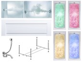 Комплект Акриловая ванна TIMO RITTA1880+Каркас + Слив-перелив+Гидромассаж 6 форсунок+Гидромассаж спины 3 форсунки+Хромотерапия+Фронтальная панель