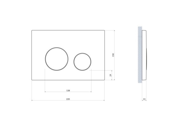 Кнопка TWINS для LINK PRO/VECTOR/LINK/HI-TEC пластик белый матовый с рамкой