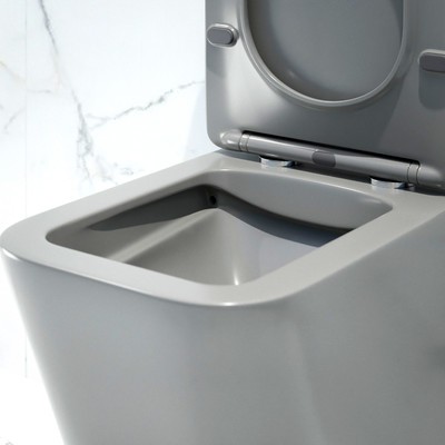 Унитаз подвесной K633GM серый матовый безободковый, сиденье тонкое ДП, крепления 