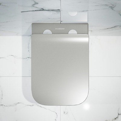 Унитаз подвесной K633GM серый матовый безободковый, сиденье тонкое ДП, крепления 