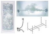 Комплект Акриловая ванна TIMO HELLA1575+Каркас + Слив-перелив+Гидромассаж 6 форсунок