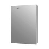 Шкаф зеркальный ALMI, 50 см, 1 дверца, 2 стеклянные полки, белый