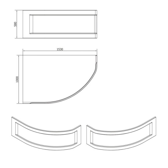 Панель для ванны фронтальная KALIOPE 153 универсальная