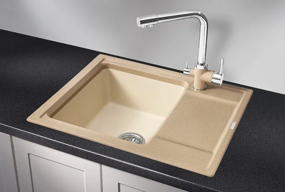 HI-65, ПЕСОК/БРЮТ,ГИБРИД  кухонная мойка , кварц